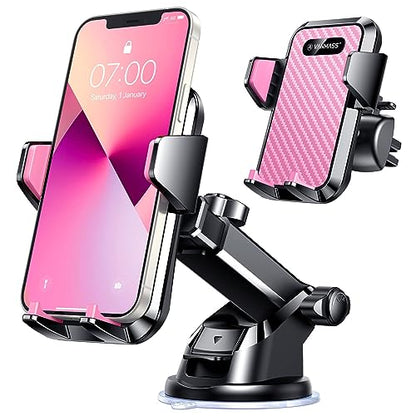 VANMASS【85+LBS Strongest Suction & Military-Grade Ultimate Car Phone Mount - color: Light Pink