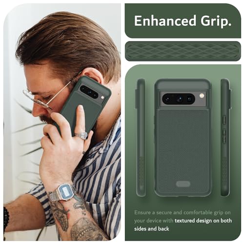 TUDIA MergeGrip [Magsafe Compatible] Designed for Google Pixel 8 Pro Case (2023) - Dual Layer [Military Grade] Shockproof Slim Rugged Tough Heavy Duty Phone Cases - Pine Green - color: Pine Green, size: Magnetic Pixel 8 Pro
