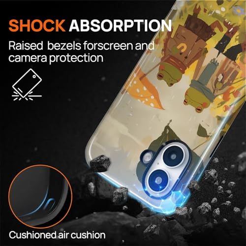 Magnetic for iPhone 16 Case,[Compatible with Magsafe] Dual Layer Protective Heavy Duty Shockproof Rugged Drop Protection Bumper Hybrid Case - Rain Frog and Toad - color: Rain Frog and Toad, size: iPhone 16