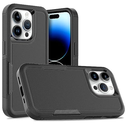 Heavy‑Duty Rugged Anti‑Drop Shockproof Protective Phone Case for iPhone 15 Pro, Durable Protective Shell, Black - color: Black, size: iPhone 15 Pro