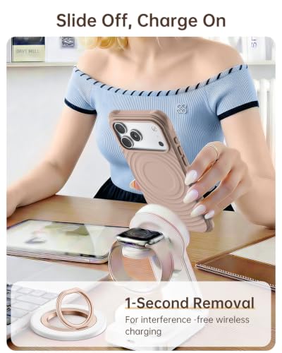SYNCWIRE for MagSafe Phone Grip, Magnetic Phone Ring Holder - color: Pearl White
