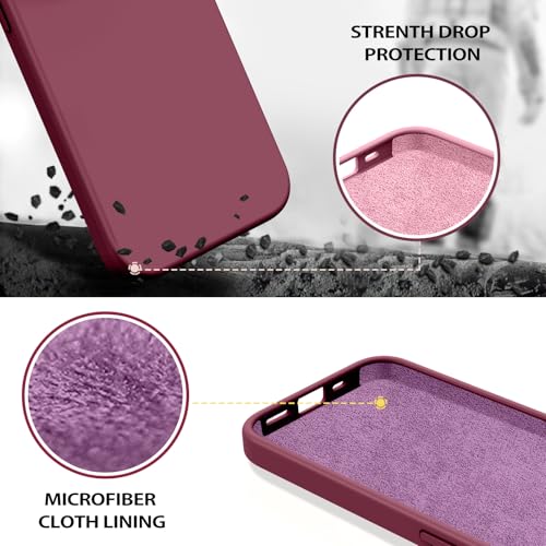 GUAGUA Compatible with iPhone 17e Case 6.1 Inch Liquid Silicone Soft Gel Rubber Slim Thin Microfiber Lining Cushion Texture Cover Shockproof Protective Phone Case for iPhone 17e, Wine Red - color: Wine Red, size: iPhone 16e/iPhone 17e