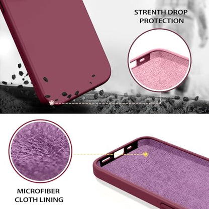 GUAGUA Compatible with iPhone 17e Case 6.1 Inch Liquid Silicone Soft Gel Rubber Slim Thin Microfiber Lining Cushion Texture Cover Shockproof Protective Phone Case for iPhone 17e, Wine Red - color: Wine Red, size: iPhone 16e/iPhone 17e