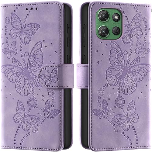 Case Wallet for Motorola Moto G Power 2025/ G Power 2026, Purple | RFID Blocking, 3 Card Holder Stand, Shockproof TPU Shell, PU Leather Magnetic Closure, 6.8-inch - color: Purple