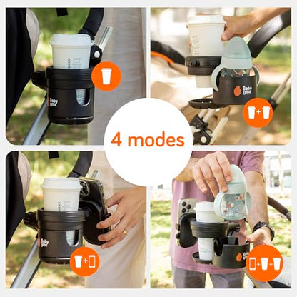 Baby Uma 3-in-1 Cup Holder Phone Holder - Universal Stroller Cup Holder Attachment with 360° Phone Mount, Stanley Cupholder for Stroller, Stroller Accessories