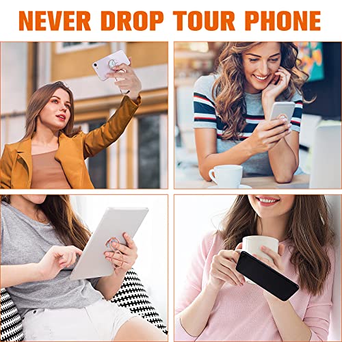 cobee Cell Phone Ring Holder Finger Kickstand, 360° Rotation Metal Cellphone Back Grip Foldable Cell Phone Stand Adjustable Phone Holder Compatible with Most Smartphones(Rose Red Marbling) - color: Rose Red Marbling