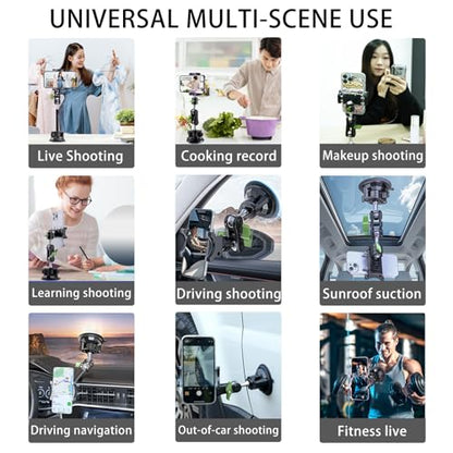 Semi Truck Phone Mount for Drivers, 360° Anti-Shake with Extension Rod - style: Extended green