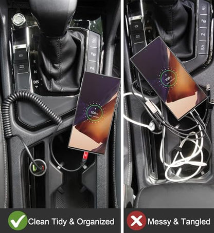 USB C to USB C Cable 6ft, 2Pack Coiled USBC Charger Cable for CarPlay - color: Red, size: 6FT