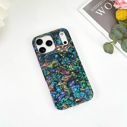 AIGOMARA Magnetic for iPhone 17 Pro Case, Abalone Opalescent Shell - color: Abalone-Round, size: iPhone 17 Pro