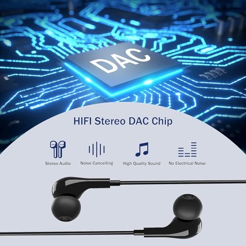 USB C Headphones for Samsung Galaxy S26 S25 S24 Ultra iPhone 17 16 Pro Max - color: Black