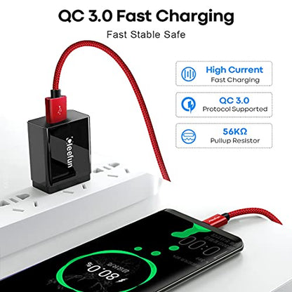 CLEEFUN Extra Long USB A USB C Cable 26ft, USB to USB C Power Cable 26 Foot - color: Red, size: 26ft