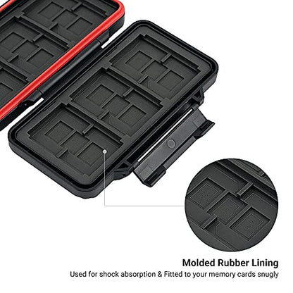 PROfezzion Memory Card Case for 6 CF/Cfast, 12 SD/SDXC/SDHC & 18 Micro SD - color: Black - 36 Slots