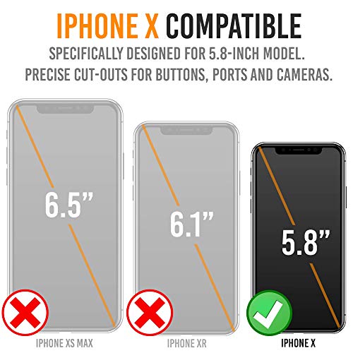 iPhone Xs/X Battery Case, Alpatronix BXX Wireless Portable Power Bank and iPhone Xs Slim Charger, 50% Faster Charging Battery Pack, Original iPhone Lightning Chip – Black