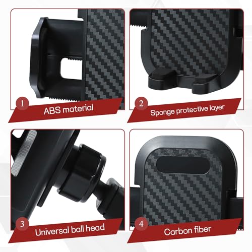 Car Phone Holder, Strong Suction Cup Dashboard Cellphone Holder for Car, Extendable&Foldable, 360° Adjustable Vehicle Phone Mount with Air Vent Hook, Universal Fit All Smartphones (2 in 1)