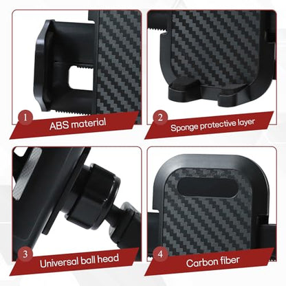 Car Phone Holder, Strong Suction Cup Dashboard Cellphone Holder for Car, Extendable&Foldable, 360° Adjustable Vehicle Phone Mount with Air Vent Hook, Universal Fit All Smartphones (2 in 1)