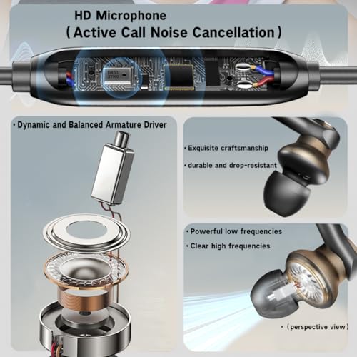 Dynamic Balanced Deep Bass Wired Headphones -Call Noise cancelling Earbuds