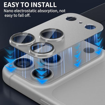 Camera Lens Protector for iPhone 17 Pro Max, 9H Tempered Glass Rear Camera Screen Cover, Military Grade Shatterproof Anti-scratch HD Lens Protectors, Ultra-thin Metal Tempered Glass, Case Friendly