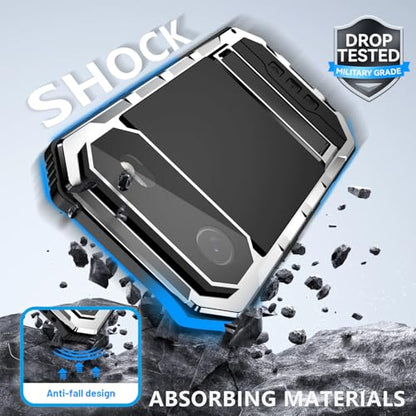 Lunivop Compatibility with iPhone Air Case 6.5'' 2025 Heavy Duty with Built in Screen Protector Lens Protection Rugged Stand 360 Full Body Military Grade Metal Bumper Phone Cases Men 17 Air Silver - color: Silver, size: iPhone 17 Air 6.5 2025