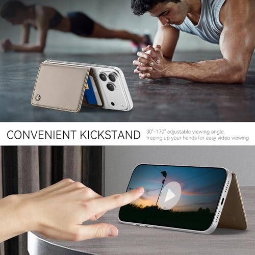 Defencase for Magsafe Wallet Magnetic Card Holder RFID Blocking, Titanium - color: Fashion Desert Titanium