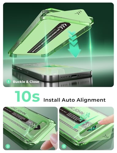 MAGIC JOHN 2 PACK for iPhone 16 Pro Max (6.9") Eye Protection Screen Protector, HD Clear, Auto Dust-Elimination, 9H Tempered Glass & Scratch Resistance, Full Edge Coverage - size: iPhone 16 Pro max