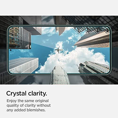 Spigen GlasTR EZ FIT Tempered Glass Screen Protector for Galaxy S22 Plus | 9H+ Tempered glass, Scratch resistance, Auto-align tray, Lab-tested 100% clarity, Original touch, Case-friendly, 2 Pack