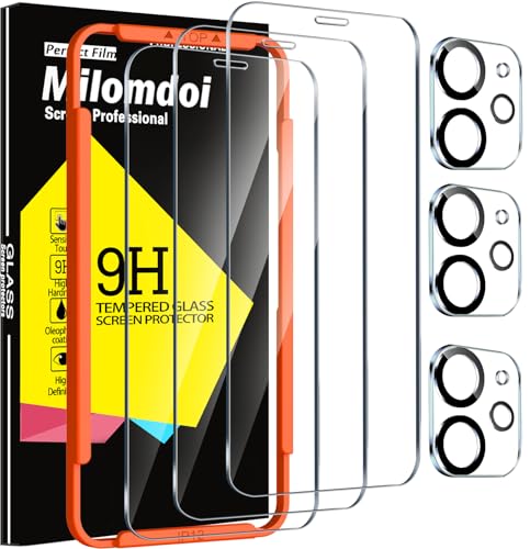 Milomdoi Screen Protector for Apple iPhone 12, Tempered Glass - size: iPhone 12 6.1 inch