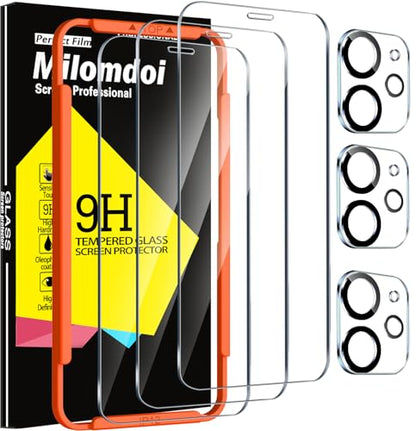 Milomdoi Screen Protector for Apple iPhone 12, Tempered Glass - size: iPhone 12 6.1 inch