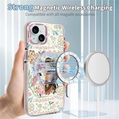 VisEnt Clear Case for iPhone 15 Plus, Magnetic Phone Case, Transparent Slim Cover, Military Grade Protection, Shockproof, Anti-Yellowing, Scratch Resistant, Christian Jesus Lamb - color: Christian Jesus Lamb, size: Iphone 15 Plus