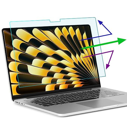 2 Pack Anti Blue Light Screen Protector Compatible with MacBook Air 15 Inch(2023-2026, M2/M3/M4/M5), Eye Protection Matte Anti Glare Screen Protector for 15.3In Mac Air - size: MacBook Air 15 Inch