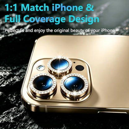 KLEVCOOZ for iPhone 16 Pro/iPhone 16 Pro Max Camera Lens Protector Bling