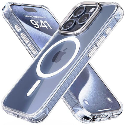 REBEL Clear Case for iPhone 15 Pro [Crystal Series Gen-5] Strong MagSafe Compatible, Anti-Scratch, Non-Yellowing, Protective Shockproof Bumpers, Metal Lens & Buttons, 6.1 Inch Phone 2023 (Clear) - color: Crystal Clear, size: iPhone 15 Pro