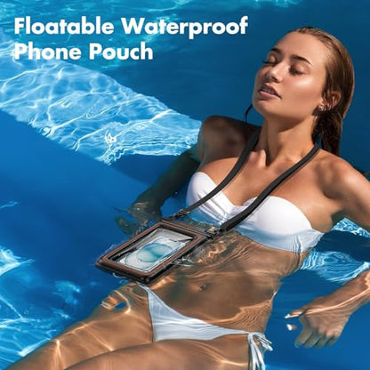 UNBREAKcable [UP to 9.5"]XL Size EXTRA Large Waterproof Phone Pouch Floating IPX8 Phone Case Dry Bag for iPhone 17 Air 16 15 14 Pro Max Samsung S25 Ultra, Travel Kayaking Beach Essentials - 2 Pack - size: 9.5 inch