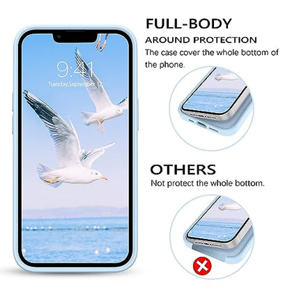 GUAGUA Compatible with iPhone 13 Pro Max Case Liquid Silicone Soft Gel Rubber Slim Microfiber Lining Cushion Texture Cover Shockproof Protective Phone Case for iPhone 13 Pro Max 6.7 Inch, Light Blue - color: Light Blue, size: iPhone 13 Pro Max