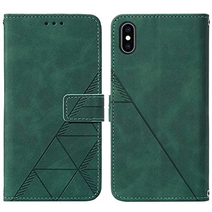for iPhone X/Xs Flip Wallet Case with Card Slots, Green | PU Leather, TPU Interior, 3 Card Slots, Cash Pocket, Magnetic Clasp, Detachable Wrist Strap, Stand, Precise Cutouts - color: Green