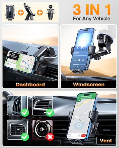 VANMASS 2026 Car Phone Holder【Military-Grade Strongest 90+LBS Suction】