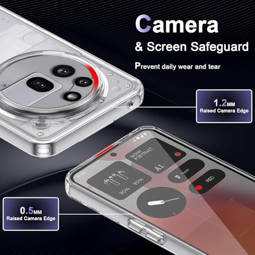 Case for Nothing Phone 3a Pro, Military Grade Drop Protection Phone Case, Yellowing Resistant, Anti-Scratch Hard PC Back, Shockproof Hard Ultra-Thin Protective Cover, Clear - size: Nothing Phone 3a Pro