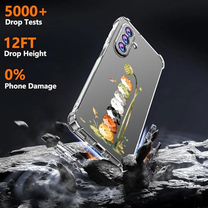 Phone Case for Samsung Galaxy A17 5G Case, Samsung A17 5G Case with Tempered Glass Screen Protector, Soft Flexible TPU Slim Fit Shockproof Phone Cover for Women Men Girl Boy (Clear-Cat) - color: Clear-Cat