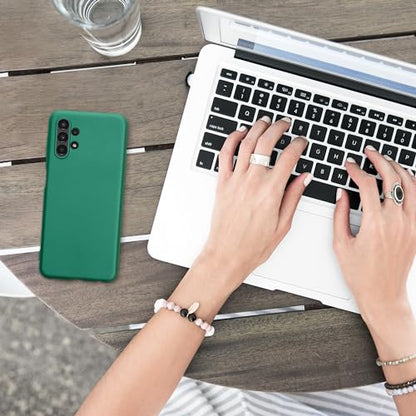 kwmobile Case Compatible with Samsung Galaxy A13 4G Case - Soft Slim Metallic TPU Silicone Cover - Dark Metallic Green - color: dark metallic green, size: Galaxy A13 4G
