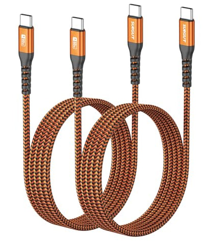 SUNGUY USB C to USB C 5FT [2Pack], 60W USB C Cable PD Fast Charging - color: Orange, size: 5FT