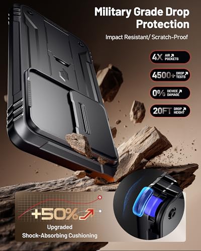 Poetic Revolution Case for Samsung Galaxy S26 Ultra, [Slide Camera Cover], [20FT Mil-Grade Drop Tested], Full-Body Military Grade Rugged Dual-Layer Shockproof Cover with Kickstand, Black - color: Black, size: Galaxy S26 Ultra