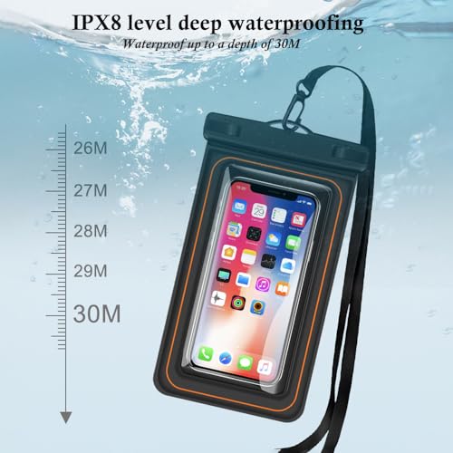 Waterproof Floating Phone Pouch, Universal IPX8 Waterproof Case for iPhone Samsung Galaxy Series, 6.9" Dry Bag with Lanyard for Beach Pool Water Play Swimming Cyan - color: Cyan