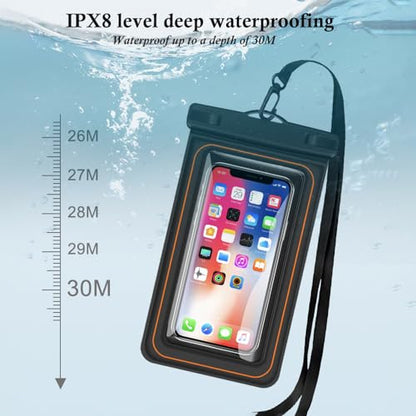 Waterproof Floating Phone Pouch, Universal IPX8 Waterproof Case for iPhone Samsung Galaxy Series, 6.9" Dry Bag with Lanyard for Beach Pool Water Play Swimming Cyan - color: Cyan
