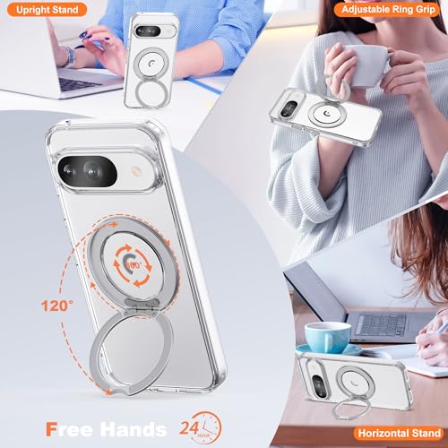 Compatible with Google Pixel 9a Case with Stand 6.3",Clear - color: Clear, size: Google Pixel 9a