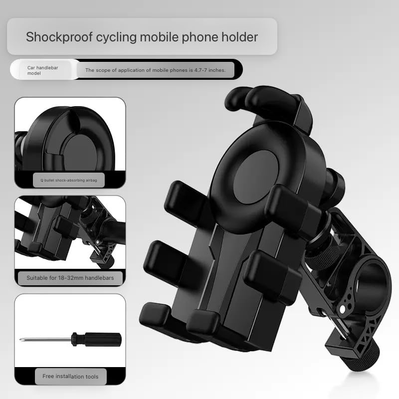 2026Anti-Theft Motorcycle Phone Mount Holder with Vibration Dampener High-Speed Secure Lock, Adjustable Size Handlebar Cellphone Cradle for Bike Bicycle Scooter ATV, Octopus Gripper ﻿