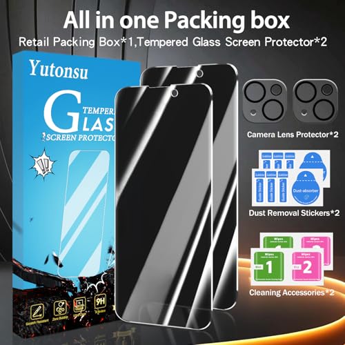 2+2 Pack Privacy Screen Protector for iPhone 15 6.1-Inch