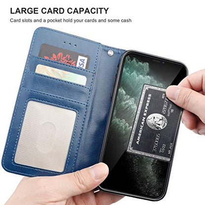 Bocasal Detachable Wallet Case Card Holder for iPhone 11 Pro Max Blue - color: Blue