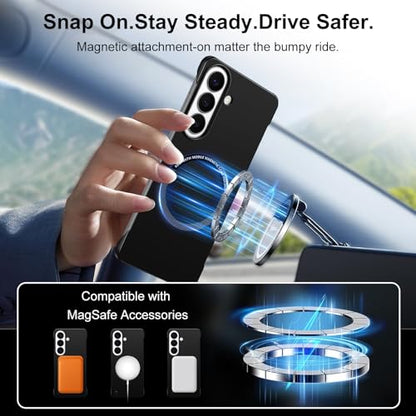 Frameless Slim Case for Samsung Galaxy S26 Plus, Silky Touch, Hard PC Matte Back, Exposed Sides Compatible with Mag-Safe, Anti-Scratch Shockproof Protective Cover for Samsung S26 Plus 5G (Black) - color: Black