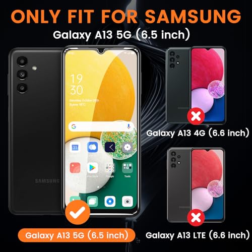 3+3 Pack for Samsung Galaxy A13 5G Privacy Screen Protector with Camera Lens Protector, Anti-Spy Tempered Glass Film, 9H Hardness, Anti-Scratch, Touch Sensitive - size: Galaxy A13