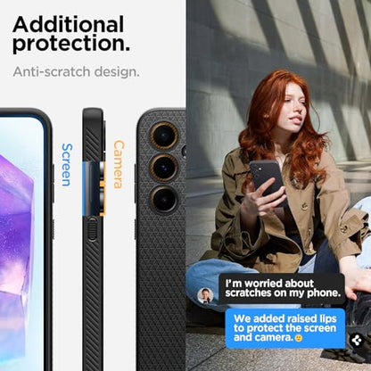 Spigen Liquid Air Designed for Galaxy A55 5G Case (2024) - Matte Black - size: Galaxy A55 5G