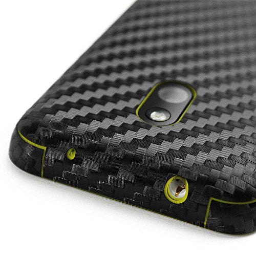 Armorsuit MilitaryShield Black Carbon Fiber Skin Wrap Film + HD Clear Screen Protector for Nokia Lumia 620 - Anti-Bubble Film